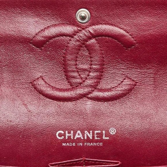 Chanel Red Quilted Patent Leather Classic Medium Double Flap Bag - Picture 7 of 12